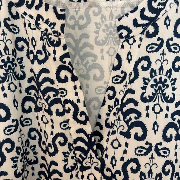 Women’s Blue White Ruffle Sleeve A-Line Dress Size 2XL NWT - Picture 4 of 8